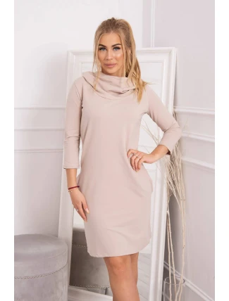 Šaty s kapucňou a vreckami béžovej Šaty s kapucňou a vreckami béžovej