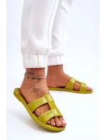 Modne Wegańskie Klapki ZAXY JJ285261 Zielone