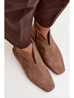 Nízke topánky so zapínaním na zips, nízky podpätok, tmavo béžové, Canella Nízke topánky so zapínaním na zips, nízky podpätok, tmavo béžové, Canella
