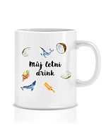 Personalizovaný klasický biely keramický hrnček s objemom 300 ml s letnou kombináciou Personalizovaný klasický biely keramický hrnček s objemom 300 ml s letnou kombináciou