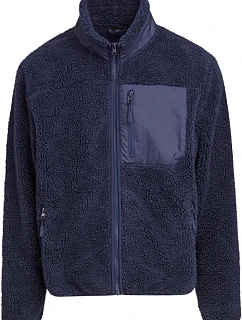 Build your Brand BY 406 Unisexová fleecová bunda „Bonded Sherpa“ 56.0406 tmavomodrá