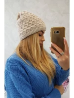 Fleecová čiapka K204 béžová