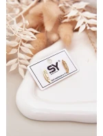 Náušnice Listy Se Zirkony Nerezová Ocel Zlaté