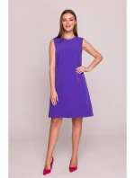 S408 Šaty bez rukávov - fialové S408 Šaty bez rukávov - fialové