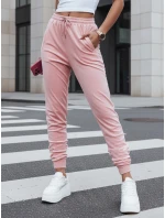 Dámske velúrové ružové tepláky FashionStreet UY2837