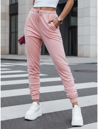 Dámske velúrové ružové tepláky FashionStreet UY2837