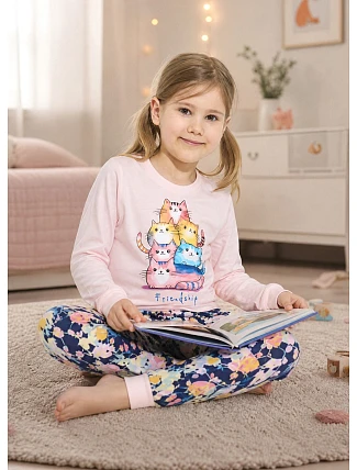 Pyžamo Cornette Kids Girl 594/210 Friendship, dĺžka rukávov 86–128 Pyžamo Cornette Kids Girl 594/210 Friendship, dĺžka rukávov 86–128
