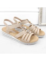 Pohodlné sandále Rieker W RKR680 beige Pohodlné sandále Rieker W RKR680 beige