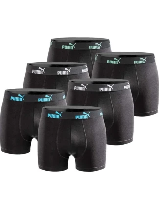Pánske boxerky Puma 6-Pack čierne pohodlná bavlna Pánske boxerky Puma 6-Pack čierne pohodlná bavlna
