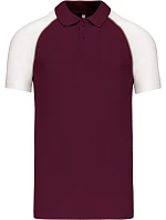 Kariban K 226 Baseballové polo tričko z piké 20.K226 bordó/svetlošedá/biela Kariban K 226 Baseballové polo tričko z piké 20.K226 bordó/svetlošedá/biela