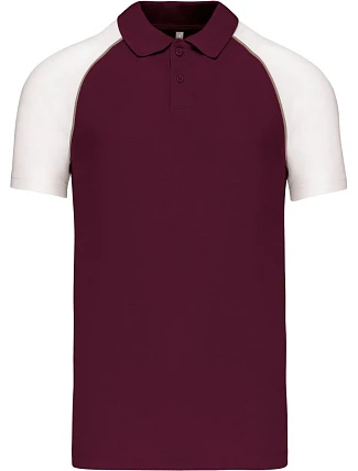Kariban K 226 Baseballové polo tričko z piké 20.K226 bordó/svetlošedá/biela Kariban K 226 Baseballové polo tričko z piké 20.K226 bordó/svetlošedá/biela