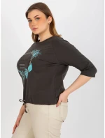 Dámska blúzka RV BZ 8458.01P tmavá khaki - FPrice Dámska blúzka RV BZ 8458.01P tmavá khaki - FPrice