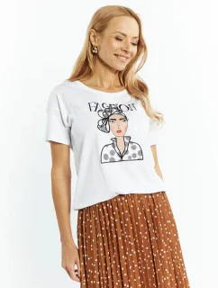 Dámske tričko TSH0190-000 White pattern b- Monnari