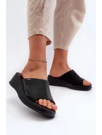 Pachnące Klapki Damskie Na Koturnie ZAXY LL285084 Czarne