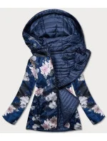 Tmavomodrá dámska obojstranná bunda s kapucňou 1 (SF732)