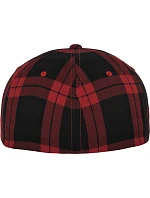 Flexfit 6197 6-panelová čiapka s výložkom „Tartan Plaid“ 55.6197 čierna/červená