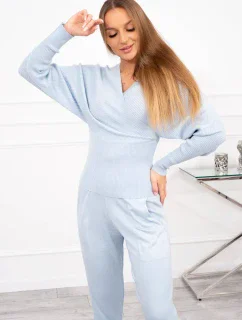 Dvojdielna súprava svetrov v modrej farbe