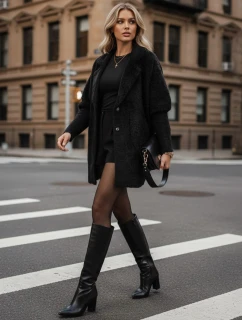 Dámsky kabát z alpaky RITA II black FashionStreet NY0669