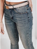 Dámske skinny džínsy s vysokým pásom modré FashionStreet UY2792