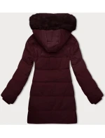 Dámska zimná bunda s kapucňou J Style bordová (16M9099-06)