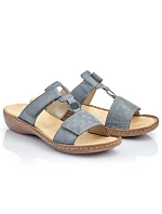 Dámske pohodlné modré žabky na suchý zips Rieker 60885-12 Dámske pohodlné modré žabky na suchý zips Rieker 60885-12