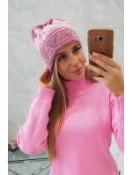 Dámska čiapka Kira K374 tmavo ružová+biela