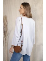 Oversize blúzka s náhrdelníkom z maslovej sivej látky Oversize blúzka s náhrdelníkom z maslovej sivej látky
