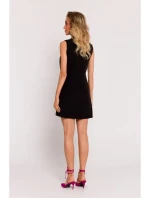 M778 Šaty bez rukávov s prieramkami - čierne