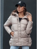 Dámska zimná bunda s kapucňou STELLAR beige FashionStreet TY4494 Dámska zimná bunda s kapucňou STELLAR beige FashionStreet TY4494