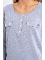 Súprava s gombíkovým výstrihom šedej farby