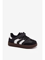 Detské tenisky na suchý zips z imitácie kože Black Ronja