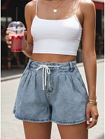 Dámske džínsové šortky SY0552 modré  - FashionStreet