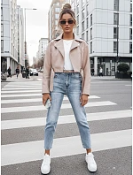 Dámska kožená bunda BADEN TY4336 béžová – FashionStreet Dámska kožená bunda BADEN TY4336 béžová – FashionStreet