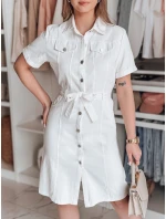 LOVE ME MIDI midi košeľové šaty biele FashionStreet EY2595 LOVE ME MIDI midi košeľové šaty biele FashionStreet EY2595