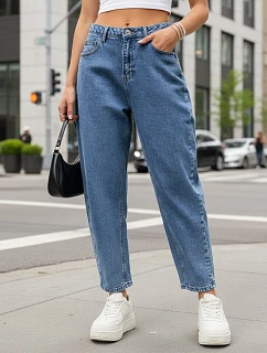Dámske džínsy balónového strihu s vysokou sedmičkou FashionStreet UY2929