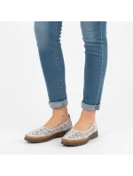 Dámske kožené ažurové poltopánky Sergio Leone v sivej farbe SP006