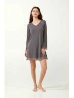 Vamp - Nočná košeľa s bodkami a sieťovanými detailmi 21815 - Vamp