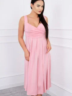 Šaty so širokými ramienkami púdrovo ružové