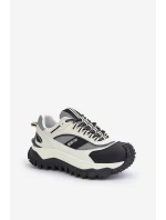 Skórzane Sneakersy Damskie Na Platformie Big Star OO274A220 HI-POLY SYSTEM Biało-Czarne