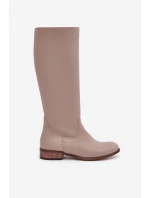 Dámske kožené vysoké topánky Zazoo 3616 Light Beige Dámske kožené vysoké topánky Zazoo 3616 Light Beige