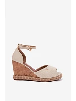 Dámske sandále na platforme s úpletom Wrangler 20261086.06V light beige Dámske sandále na platforme s úpletom Wrangler 20261086.06V light beige