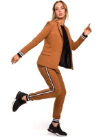 M459 Blejzer s pruhovanými rebrovanými manžetami - čierny