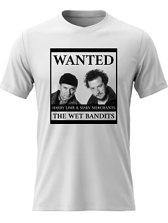 Dámské bavlněné tričko s potiskem - WANTED - bílé