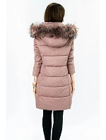 Dámska prešívaná zimná bunda s kapucňou Old Pink (7702) Dámska prešívaná zimná bunda s kapucňou Old Pink (7702)