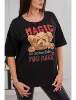 Kúzelná blúzka s potlačou čierna