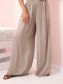 Dámske široké nohavice z viskózy s elastickým ťavím pásom