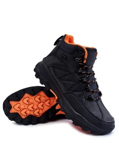 Męskie Buty Trekkingowe Ocieplane Cross Jeans KK1R4018C Czarne