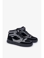 Semišové pánske tenisky Big Star OO174303 Hi-Poly System black-grey Semišové pánske tenisky Big Star OO174303 Hi-Poly System black-grey