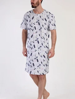 Pánska nočná košeľa Surfing Grey s potlačou - Vienetta