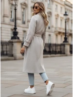 Dámsky oversize kabát CAMELLYN dlhý béžový FashionStreet NY0744